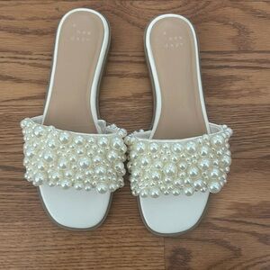 Pearl sandals never worn!